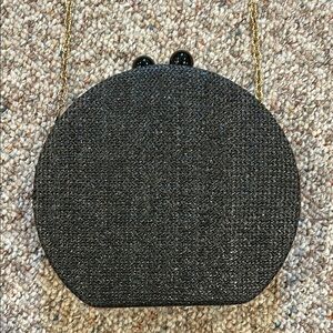 Black Woven Round Clutch